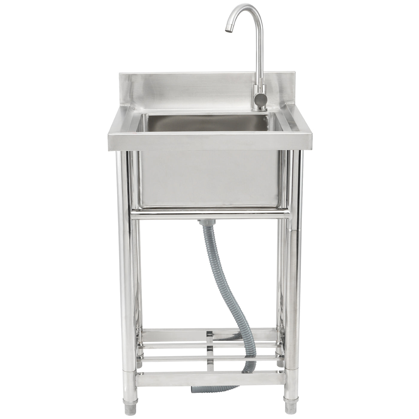 Stainless Steel 1 Compartment Utility Sink with Faucet Legs