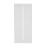 Pantry Cabinet - Double Door - Particle Board - White - 5 Shelves