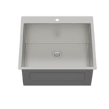 25"x22"x12" Stainless Steel Utility Sink Drop In Topmount 16 Gauge Deep Single
