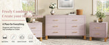 Solid Wood Nightstand Pink