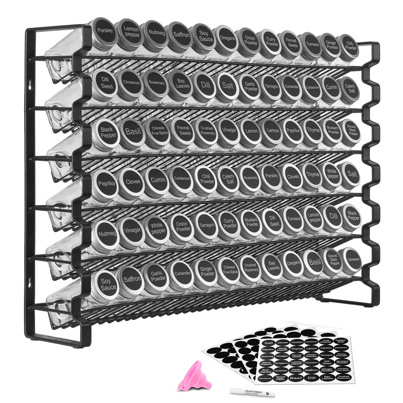 Cabinet Spice Rack Organizer 4 Pack Wall Mounted Seasoning Storage