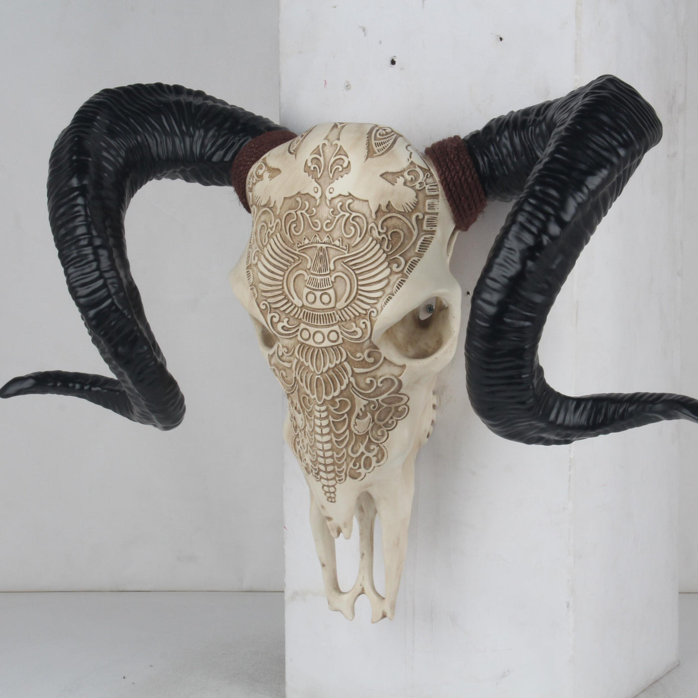 Bone-Inspired Bull Head Resin Hanging Ornament