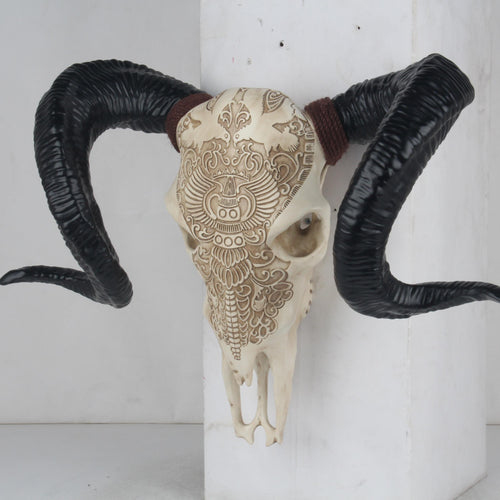 Bone-Inspired Bull Head Resin Hanging Ornament