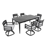 7-Piece Outdoor Patio Dining Set, 35.5"x71" Table, Sunbrella