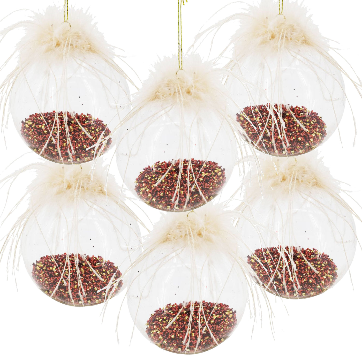 3.9" Glass Christmas Ball Ornaments, Set of 6