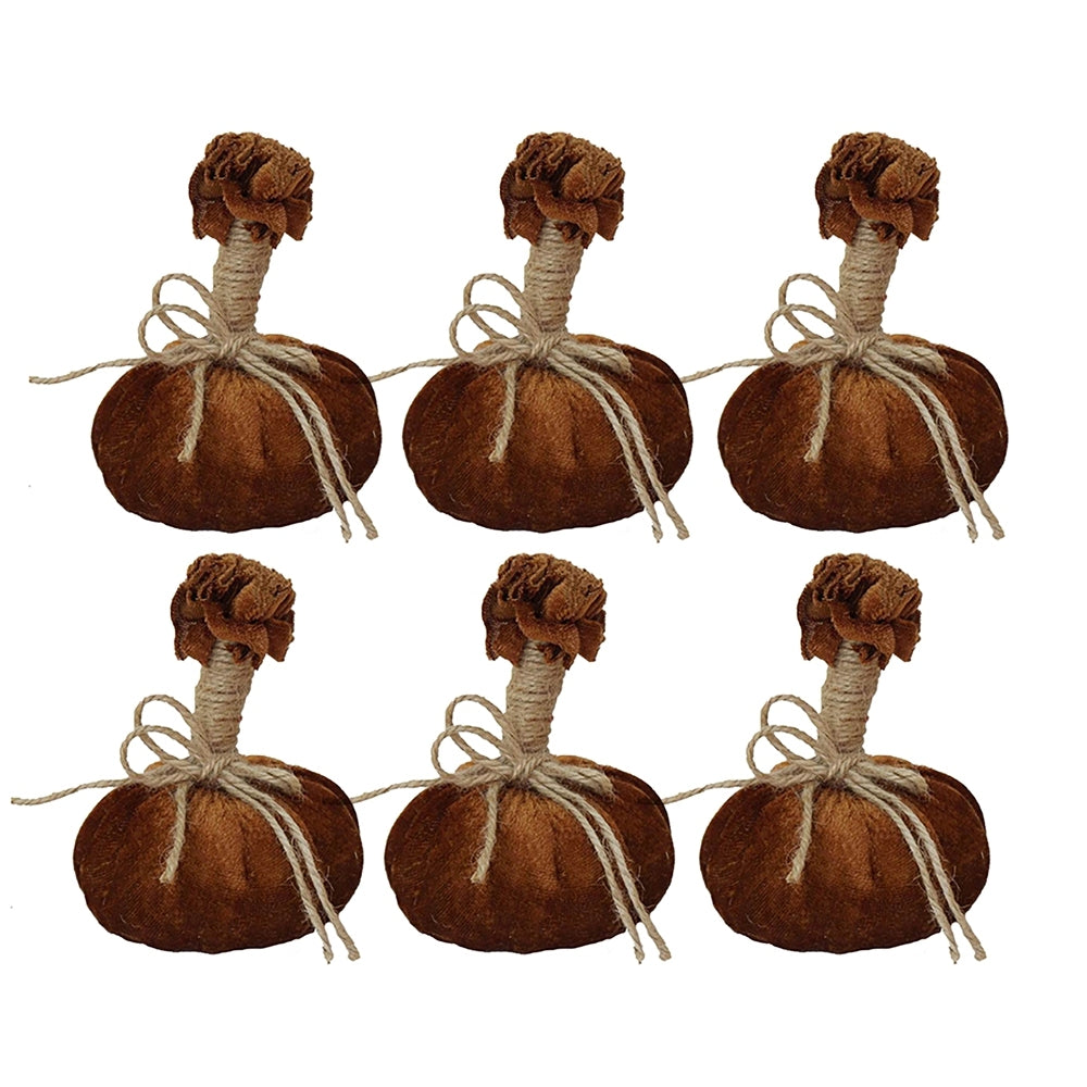 Small Pumpkin Ornament Set of 6 Fall Harvest Thanksgiving Decor