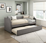 Daybed with Trundle Wood Dark Gray