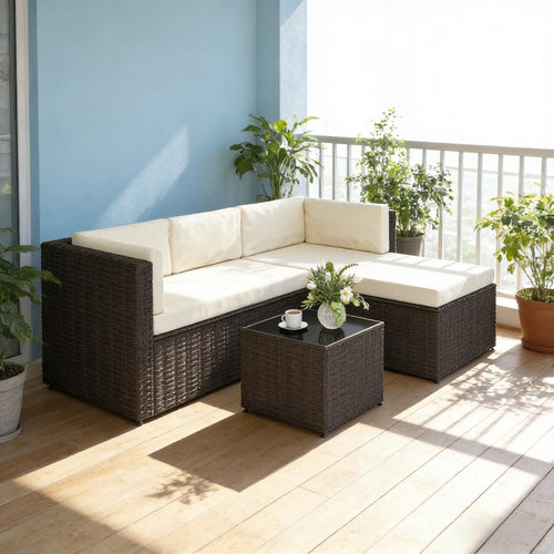 Outdoor Garden Conversation Furniture Set,3 Piece Garden Furniture Set