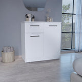 White Idaho Dresser with 2-Door Cabinets and Drawer