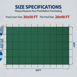 Swimming Pool Safety Cover, Fits 28x48ft Rectangular underground