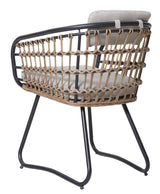 Outdoor Patio Furniture Set of 2 Wicker Beige