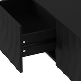 Square Engineered Wood Coffee Table with Storage Black
