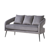 Modern Velvet 2-Seater Loveseat Settee with Pillows