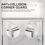 44"-48"W*72" H Semi-Frameless Double Sliding Shower Door, Bypass Shower Door