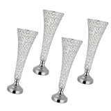 4 Pc Crystal Cylinder Flower Vase 20" Tall Wedding Centerpiece