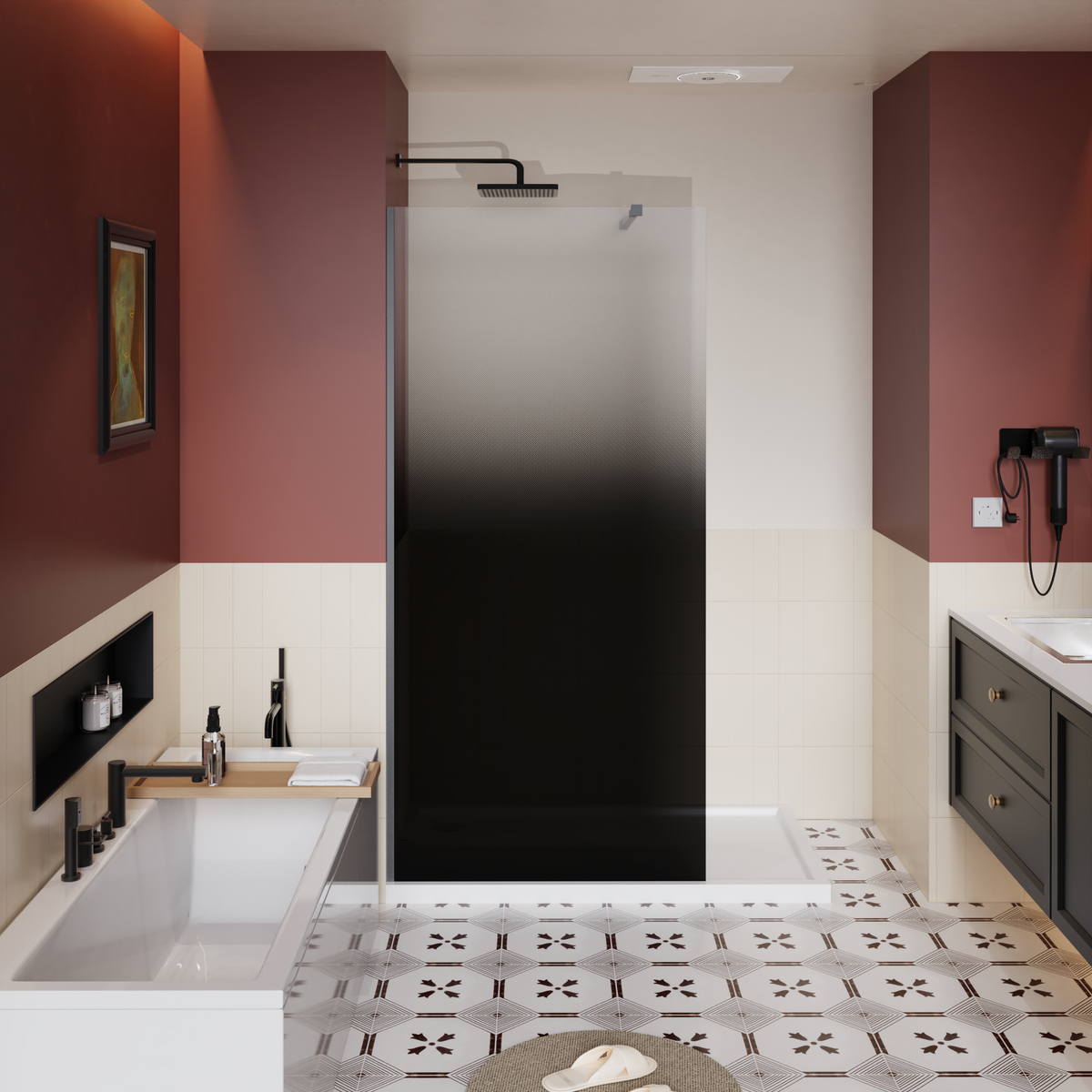 34.in W x 72.in H Shower Door Fixed