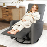 Velvet Recliner Swivel Power Dark Gray