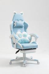 Cat Ears Gaming Chair Ergonomic PU Leather Reclining 310lbs