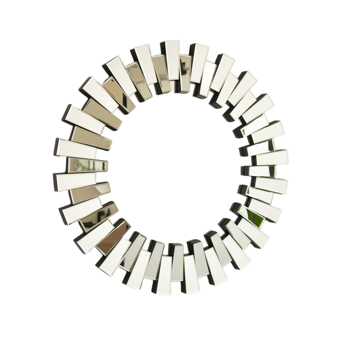 32" Modern Circle Wall Mirror, Irregular Shape Decor