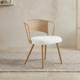 Set of 2 Metal Dining Chair Beige/Brown