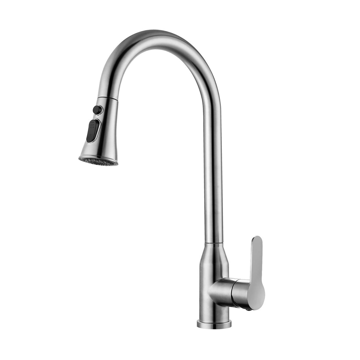 Stainless Steel High Arc Kitchen Faucet with Pull Down Sprayer