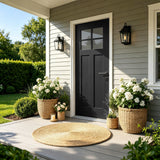 36"x80" Fiberglass Front Door Left-Hand Inswing Black