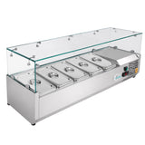 47" Refrigerated Condiment Prep Station, Countertop Topping Cooler