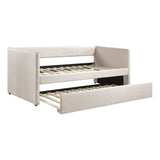 Daybed with Trundle Engineered Wood Beige