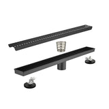 24 Inch Linear Shower Drain with Hair Strainer and Leveling Feet