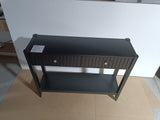 Engineered Wood Console Table with Storage Black