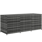 175 Gallon Outdoor Storage Box with Inner Liner, PE Rattan Wicker Deck Box with