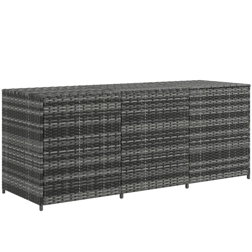 175 Gallon Outdoor Storage Box with Inner Liner, PE Rattan Wicker Deck Box with