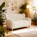 Nordic Curved Loveseat Chenille Sofa 58