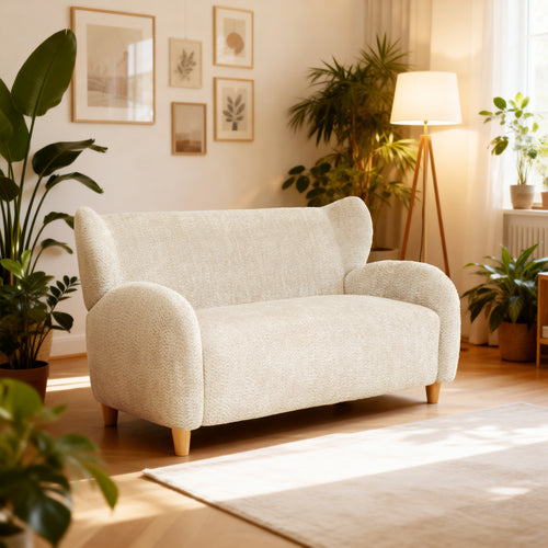 Nordic Curved Loveseat Chenille Sofa 58