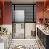 Spacious 60x72 Inch Frameless Shower Door, Aluminum Dual Sliding Glass Door