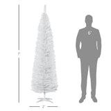 HOMCOM 7' Artificial Pencil Christmas Tree, Slim Xmas Tree with 499 Realistic Br