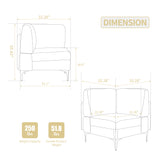 Modular Corduroy Sectional Sofa Beige