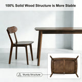 Solid Wood Dining Table Walnut 50"