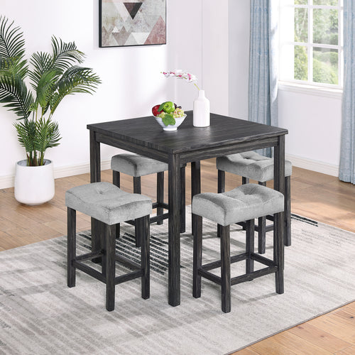 5 Piece Industrial Dining Table Set with Chairs