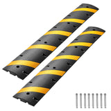 6FT Rubber Speed Bump, 2 Pack, 2 Channel Heavy Duty Traffic Speed Hump