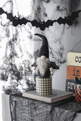 Set of 2, 10x3x15.5' Fabric Black Gnome With Wings Decor, for Halloween Decor