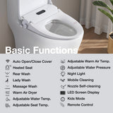 Smart Bidet Toilet Seat with Side Knob Adjustable Heated Seat