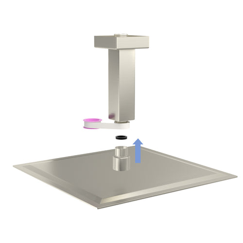 Brushed Nickel 3' Ceiling Mount Shower Arm with Flange