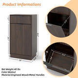 Walnut Woodgrain Tilt-Out Trash Can Cabinet Wave Drawer