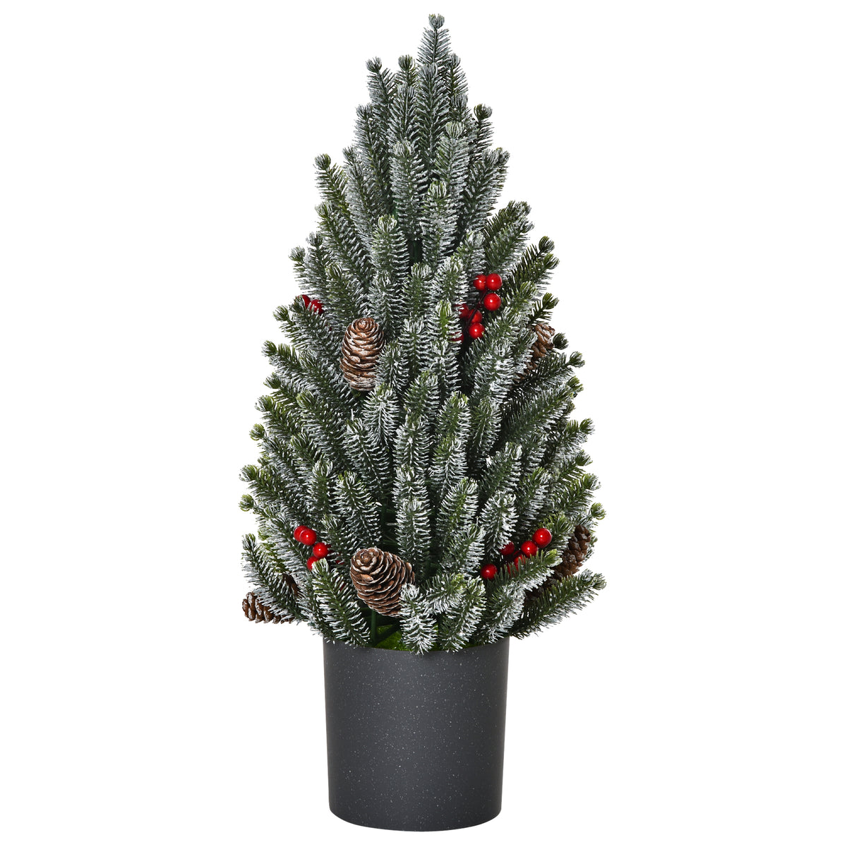 HOMCOM 18' Tall Unlit Miniature Snow-Flocked Tabletop Artificial Christmas Tree,