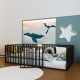 Twin Metal Platform Bed Black