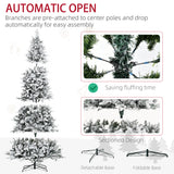 HOMCOM 9 Foot Pine Snow Flocked Artificial Christmas Tree with 616 Realistic Ced