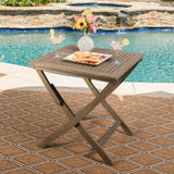 Outdoor Bistro Table Folding Acacia Wood Gray 25.5
