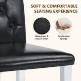 Set of 4 Metal Dining Chair Black/Silver
