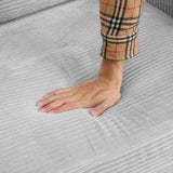 Grey Corduroy Sleeper Sofa Loveseat Full Size Mattress USB